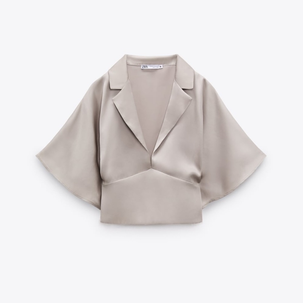Cropped Satin Blouse